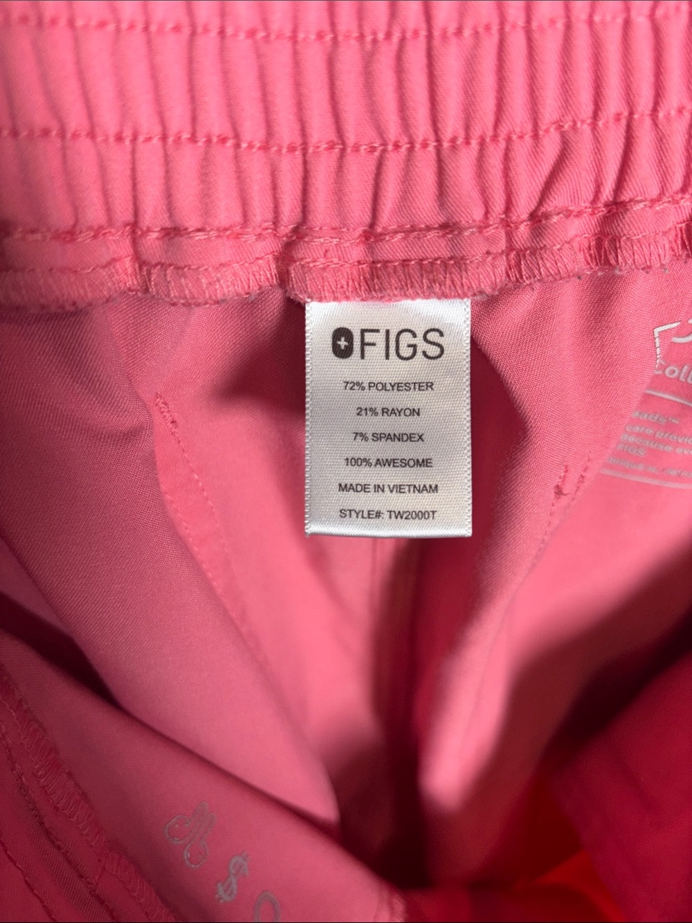 Pink Drawstring Cargo Scrub Pants - Picture 5 of 10
